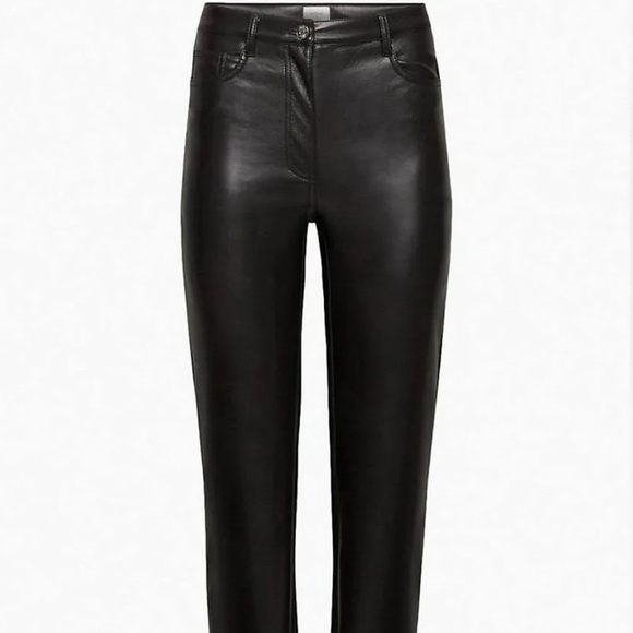 Aritzia Pants - Aritzia Black Faux Leather High-Rise Pants